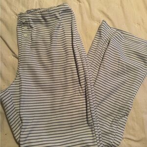 Blue and white striped button pants